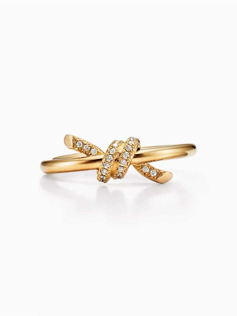 Gold Crystal Knot Accent Ring - Women Jewelry